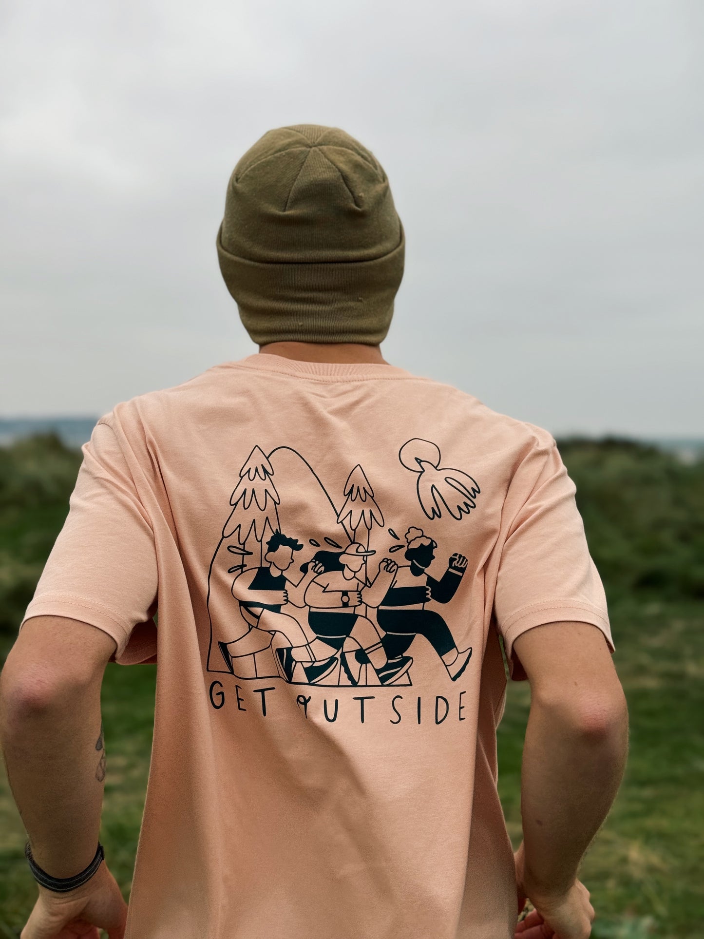 Unisex Run Tee in Peach