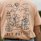 Unisex Hike Outline Tee in Peach