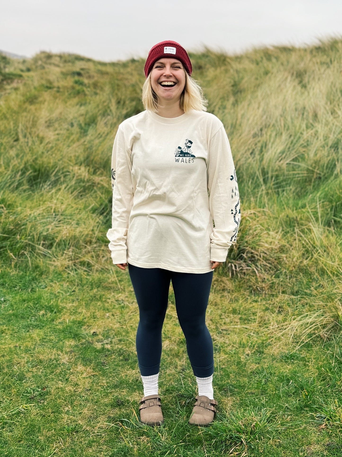 Unisex Hike Long Sleeve Tee in Natural