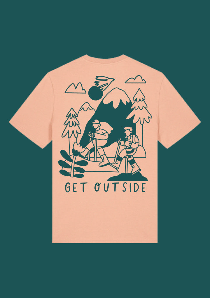 Unisex Hike Tee in Peach